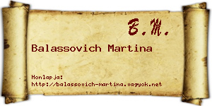 Balassovich Martina névjegykártya